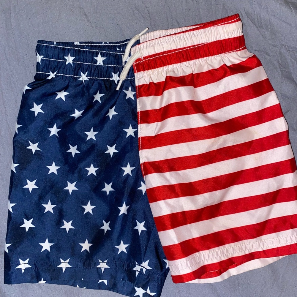 Patriotic Star and Stripe Swim Shorts